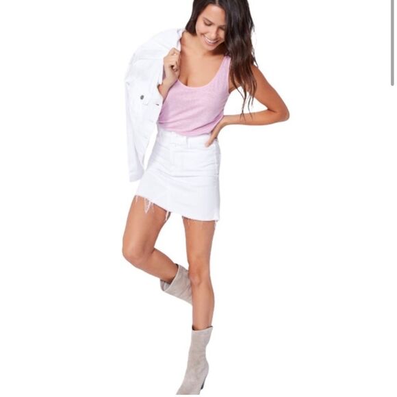 Paige Jeans Aideen exposed white button skirt 29 - Picture 1 of 8